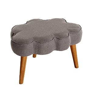 Puff Nuvem - Pés Alto - Linho Cinza Escuro - Tecido 360C - prontaentrega