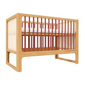 Berço Skandi - 2 em 1 - Madeira/Páprica