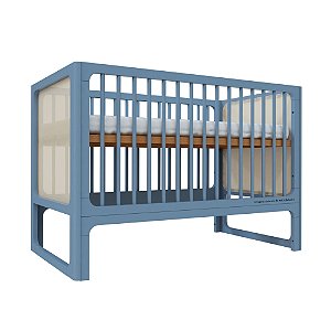 Berço Skandi - 2 em 1 - Azul Sereno
