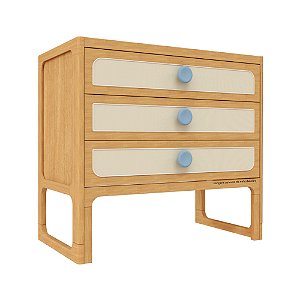 Cômoda Skandi - Madeira/Azul Sereno