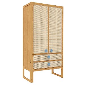 Guarda-Roupa Skandi - 2 Portas - Madeira/Azul Sereno