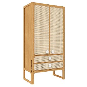 Guarda-Roupa Skandi - 2 Portas - Madeira/Branco