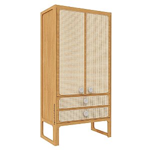 Guarda-Roupa Skandi - 2 Portas - Madeira/Cinza