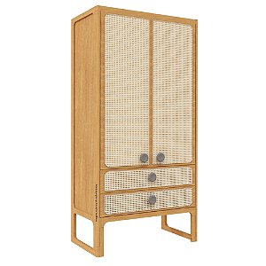 Guarda-Roupa Skandi - 2 Portas - Madeira/Fendi