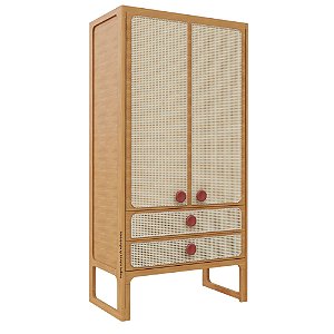 Guarda-Roupa Skandi - 2 Portas - Madeira/Páprica