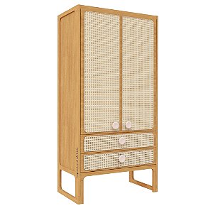 Guarda-Roupa Skandi - 2 Portas - Madeira/Rosa Old