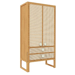 Guarda-Roupa Skandi - 2 Portas - Madeira/Verde Old