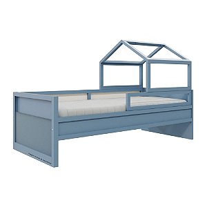 Cama Papaya - Com Casinha - Azul Sereno