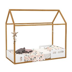 Cama Casinha - Liv 1900 - Branco Soft / Freijó 51449