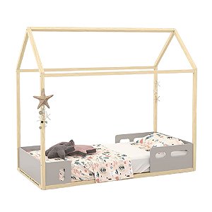 Cama Casinha - Liv 1900 - Cinza / Natural - 51424