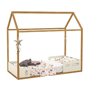 Cama Casinha - Liv 1900 - Off White / Freijó 51479