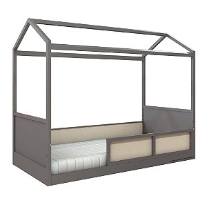 Cama Casinha Link - Com 1 Grade E Meia Em Palha Natural - Fendi