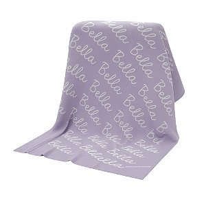 Manta Personalizada Com Nome - Tricot - Lilás Depeche