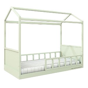 Cama Casinha Link - Com 1 Grade E Meia Palitada - Verde Old