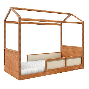 Cama Casinha Link - Com 2 Meias Grades Em Palha Natural - Madeira