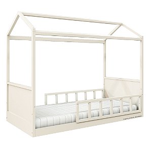 Cama Casinha Link - Com 2 Meias Grades Palitadas - Areia