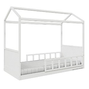 Cama Casinha Link - Com 2 Meias Grades Palitadas - Branco