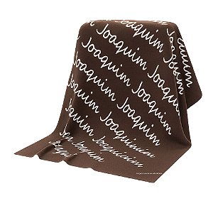 Manta Personalizada Com Nome - Tricot - Marrom Bulk