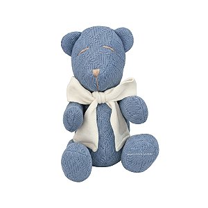 Urso Tricot - Tamanho M - Azul Andes / Off White Natural - Personalizado