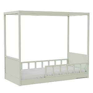 Cama Link Com Dossel - Com 1 Grade E Meia Palitada - Verde Old