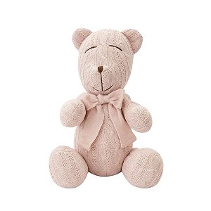 Urso Tricot - Tamanho M - Rosa Pastel - Personalizado