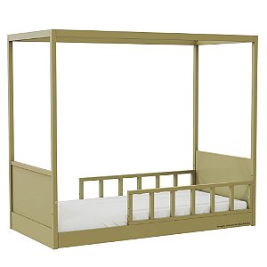 Cama Link Com Dossel - Com 2 Meias Grades Palitadas - Cacto