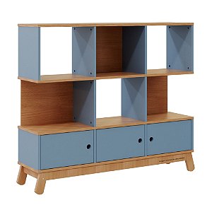 Estante Organizadora Papaya - Jequitibá / Azul Sereno