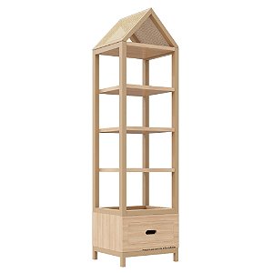 Estante Tupi 50 - Com Telhado - Carvalho / Capuccino