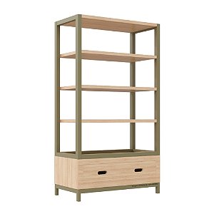 Estante Tupi 90 - Carvalho / Cacto