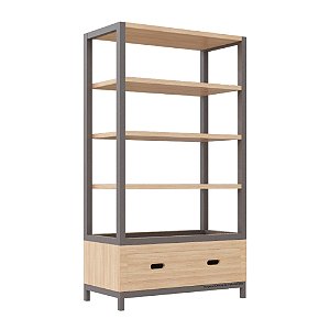 Estante Tupi 90 - Carvalho / Fendi