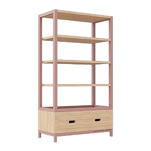 Estante Tupi 90 - Carvalho / Rose