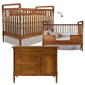 Conjunto - Berço + Cômoda Dot - Madeira