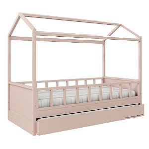 Cama Link Plus Palitada - Com Casinha - Completa - Rosa Old