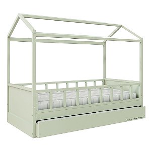 Cama Link Plus Palitada - Com Casinha - Completa - Verde Old