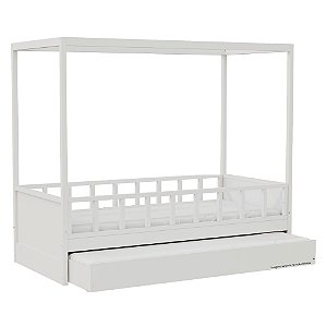 Cama Link Plus Palitada - Com Dossel - Completa - Branco