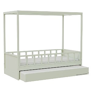 Cama Link Plus Palitada - Com Dossel - Completa - Verde Old