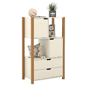 Armário Organizador Kids Liv - Off White / Freijó - 71158