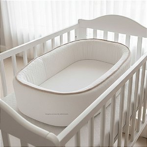 Ninho Puro Amor - Malha Jacquard - Com Ou Sem Laterais Alta Pettenatti - Bege Nuvem - prontaentrega