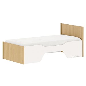 Cama Infantil Evolutiva Kids 2 Em 1 - Branco Com Carvalho Malva