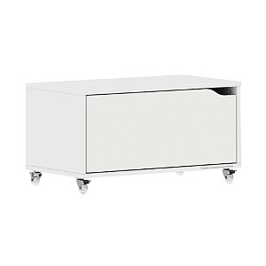 Baú Organizador Multifuncional Com Rodízios E Gaveta - Branco