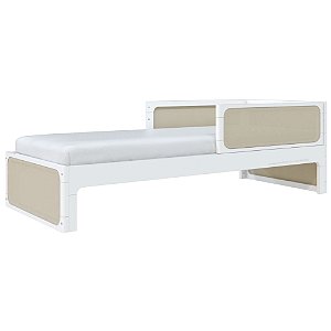Cama Infantil Skandi - Com Cabeceira E 2 Grades - Branco