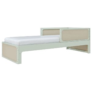 Cama Infantil Skandi - Com Cabeceira E 2 Grades - Verde Old