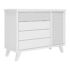 Cômoda Zig 4 Gavetas E 1 Porta - Branco