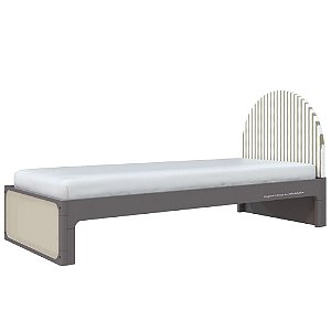Cama Skandi Com Cabeceira Estofada - Sarja Cacto / Fendi