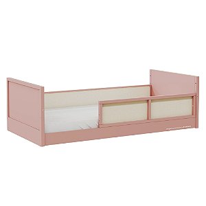 Cama Infantil Link - Com 1 Grade E Meia Em Palha Natural - Rose
