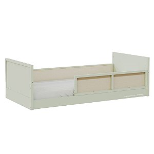 Cama Infantil Link - Com 1 Grade E Meia Em Palha Natural - Verde Old