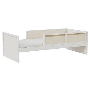 Cama Infantil Link - Com 2 Meias Grades Em Palha Natural - Branco