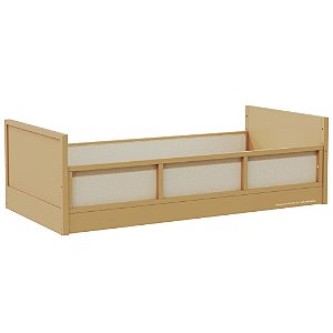 Cama Infantil Link - Com 2 Grades Em Palha Natural - Capuccino