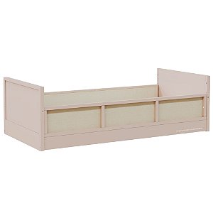 Cama Infantil Link - Com 2 Grades Em Palha Natural - Rosa Old