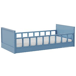 Cama Infantil Link - Com 2 Grades Palitadas - Azul Sereno